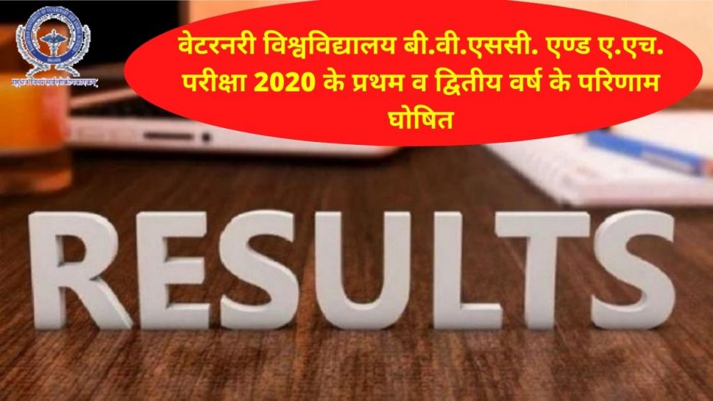Veterinary University , Veterinary University results, bvsc and ah exam 2020 results, Bikaner Veterinary University, Rajasthan University Of Veterinary And Animal Sciences,