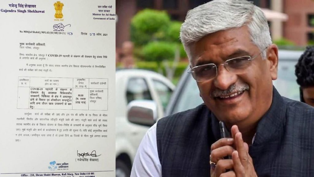 Minister of Jal Shakti, Gajendra Singh Shekhawat, mp funds, of Corona Virus, Jodhpur Corona Virus,