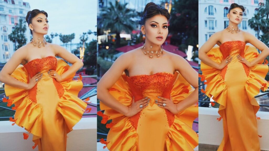 Urvashi Rautela , Urvashi Rautela Biography, Urvashi Rautela in Cannes Film Festival, , Cannes Film Festival, Queen of Cannes, Paris Orange Gown, Cannes Film Festival, Parisian brand, Naomi Dado,