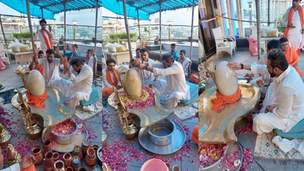 Actor Sanjay Dutt , Manyata Dutt, Sanjay Dutt, Har Har Mahadev, Worship, Shiv Puja, Saawan, Sanjay Dutt Mumbai House,