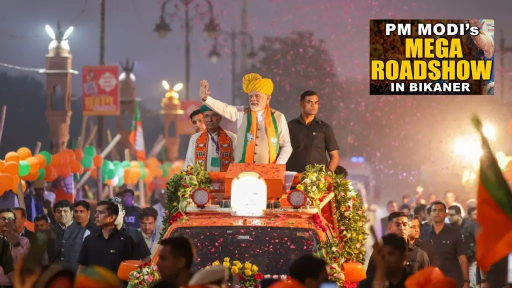 PM Modi Today Road Show in Bikaner ,Modi in Bikaner, PM in Bikaner, PM Modi Bikaner Visit , PM Modi Road Show in Bikaner , Modi Road Show in Bikaner , Modi in Bikaner,