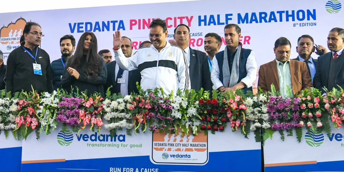 Marathon, Run for Zero Hunger, Chief Minister, Vedanta Pinkcity Half Marathon, Pinkcity Half Marathon, Chief Minister Bhajan Lal Sharma, Vedanta, Vedanta Jaipur, 