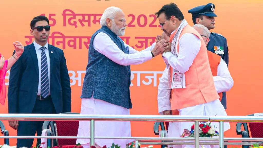 PM Modi, PM Modi in Rajasthan, Bhajan Lal Sharma , Bhajan Lal Sharma Family, Bhajan Lal Sharma MLA, Bhajan Lal Sharma CM Rajasthan, Rajasthan CM Bhajan Lal Sharma news,Rajasthan CM Bhajan Lal Sharma Oath Taking Ceremony live,Bhajan Lal Sharma,Bhajan Lal Sharma oath Ceremony,bhajan lal sharma latest news,Bhajan Lal Sharma Oath Taking Ceremony,bhajan lal sharma new cm of rajasthan,bhajan lal sharma news,Diya Kumari,Diya Kumari Deputy CM of Rajasthan,PREM CHAND BAIRWA,PREM CHAND BAIRWA news,Prem Chand Bariba Rajasthan Deputy CM,राजस्थान न्यूज,भजन लाल शर्मा,भजन लाल शर्मा का शपथ ग्रहण,