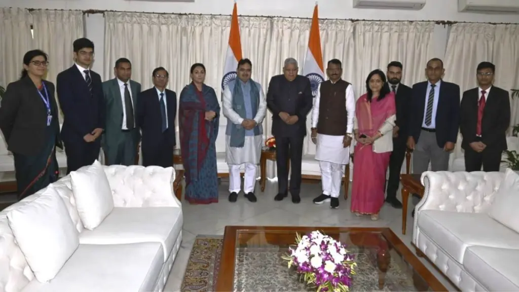 Bhajan Lal Sharma Meets President Murmu, defence minister, Bhajan Lal Sharma, Diya Kumari,