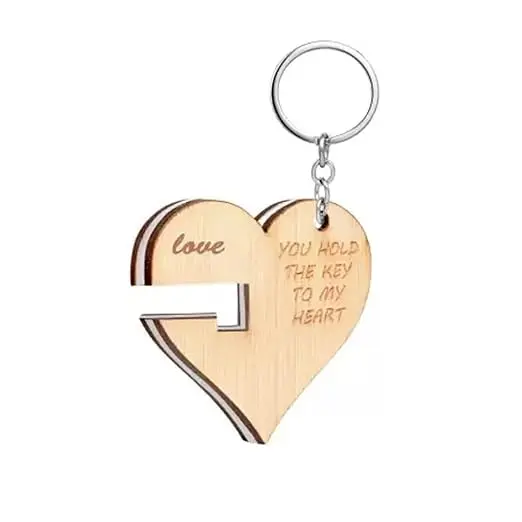 Valentine Day Gift : Wooden Keyrings/Keychain