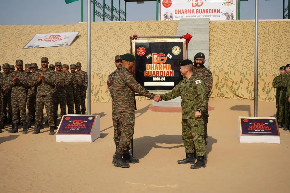 DHARMA GUARDIAN, Joint Military Exercise, Indian Army, Japanese Ground Self Defence Forces, Mahajan Field Firing Ranges, 34th Infantry Regiment, Indian Army contingent, Indian Army, United Nations Charter, Special Heliborne Operation,
