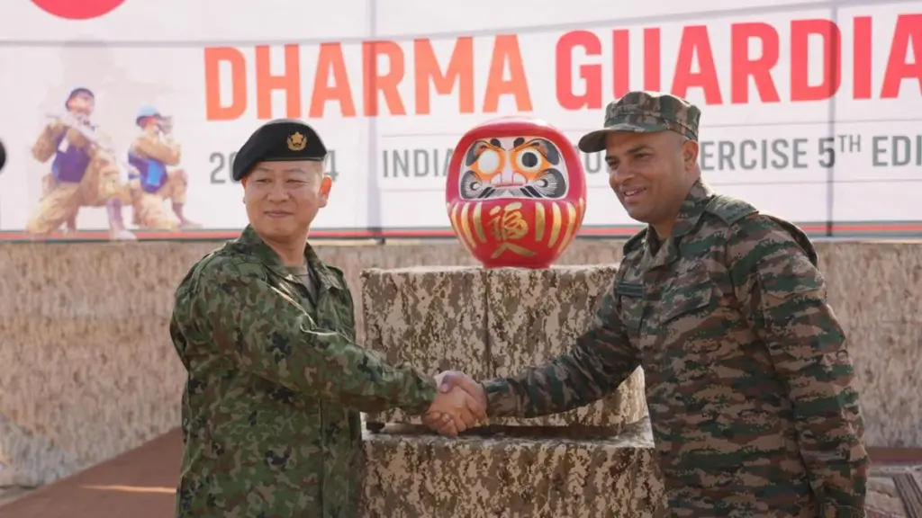 DHARMA GUARDIAN, Joint Military Exercise, Indian Army, Japanese Ground Self Defence Forces, Mahajan Field Firing Ranges, 34th Infantry Regiment, Indian Army contingent, Indian Army, United Nations Charter, Special Heliborne Operation,
