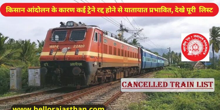 Indian Railway , Farmers Protest, Today Cancel Train List,
