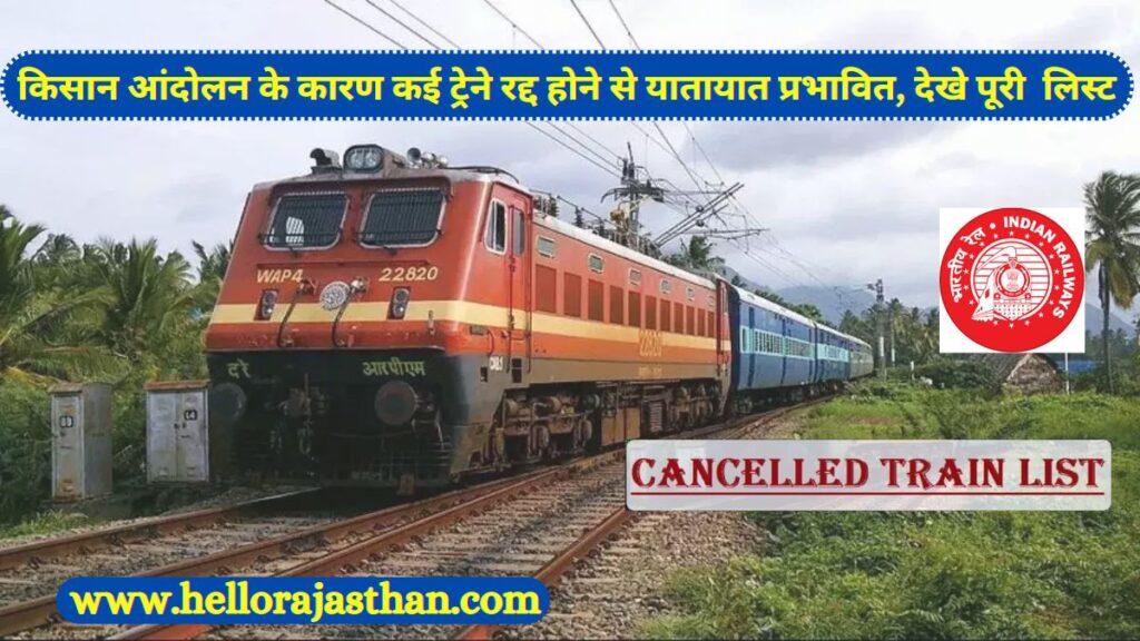 Indian Railway, Farmers Protest, Ambala, Today Cancel Train List, Ambala Farmers Protest, Farmer, Protest,