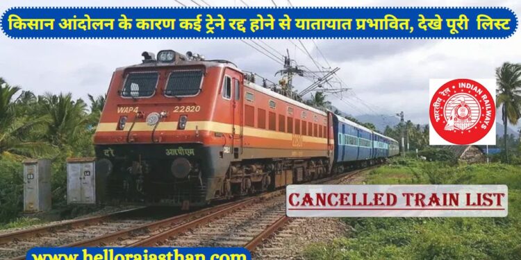 Indian Railway, Farmers Protest, Ambala, Today Cancel Train List, Ambala Farmers Protest, Farmer, Protest,